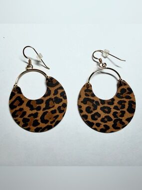 Nickel & Suede Leopard Nina Style Earrings